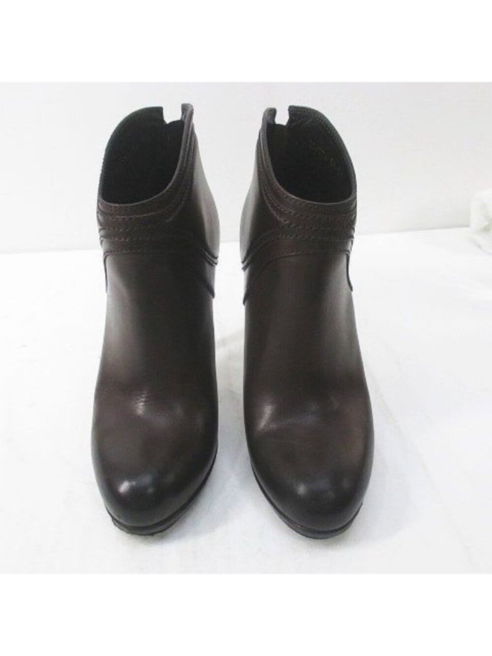 Gucci Short Boots Round Toe High Heel Gold Medal 38 C Brown Leather - Picture 6 of 9